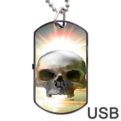 Skull Sunset Dog Tag Usb Flash (two Sides)  by icarusismartdesigns