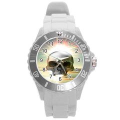 Skull Sunset Round Plastic Sport Watch (l) by icarusismartdesigns