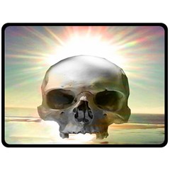 Skull Sunset Double Sided Fleece Blanket (large)  by icarusismartdesigns