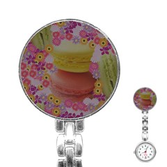 Macaroons And Floral Delights Stainless Steel Nurses Watches