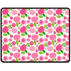 Rose Garden Fleece Blanket (medium) by TrishRose