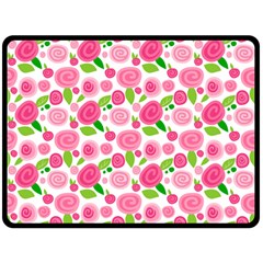 Rose Garden Double Sided Fleece Blanket (large) by TrishRose