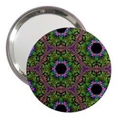 Repeated Geometric Circle Kaleidoscope 3  Handbag Mirrors by canvasngiftshop