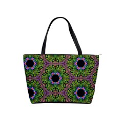 Repeated Geometric Circle Kaleidoscope Shoulder Handbags by canvasngiftshop