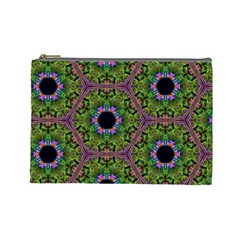 Repeated Geometric Circle Kaleidoscope Cosmetic Bag (large) 