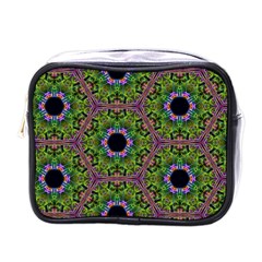 Repeated Geometric Circle Kaleidoscope Mini Toiletries Bags