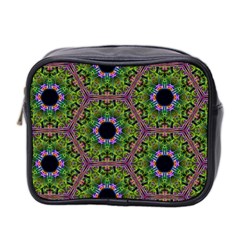 Repeated Geometric Circle Kaleidoscope Mini Toiletries Bag 2-side