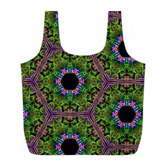 Repeated Geometric Circle Kaleidoscope Full Print Recycle Bags (l)  by canvasngiftshop