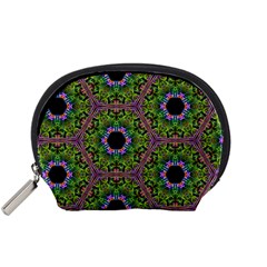 Repeated Geometric Circle Kaleidoscope Accessory Pouches (small) 