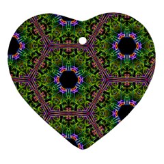 Repeated Geometric Circle Kaleidoscope Ornament (heart) 