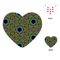 Repeated Geometric Circle Kaleidoscope Playing Cards (heart)  by canvasngiftshop