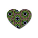 Repeated Geometric Circle Kaleidoscope Rubber Coaster (Heart)  Front