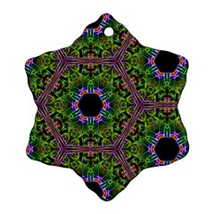 Repeated Geometric Circle Kaleidoscope Snowflake Ornament (2-side)