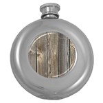 WOOD FENCE Round Hip Flask (5 oz) Front