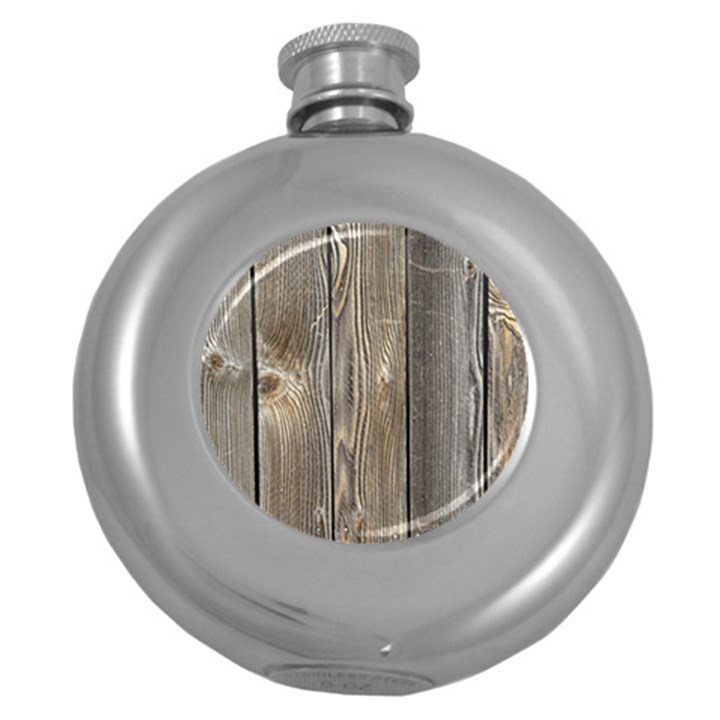 WOOD FENCE Round Hip Flask (5 oz)