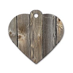 Wood Fence Dog Tag Heart (two Sides)