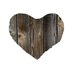 Wood Fence Standard 16  Premium Heart Shape Cushions