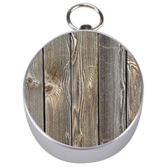 Wood Fence Silver Compasses