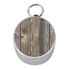 Wood Fence Mini Silver Compasses