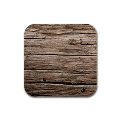 Weathered Wood Rubber Square Coaster (4 Pack) 