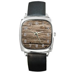 Weathered Wood Square Metal Watches by trendistuff