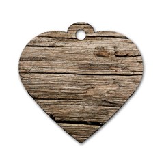 Weathered Wood Dog Tag Heart (one Side)