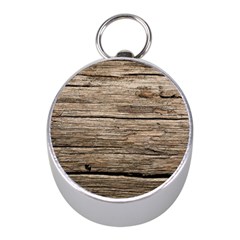 Weathered Wood Mini Silver Compasses