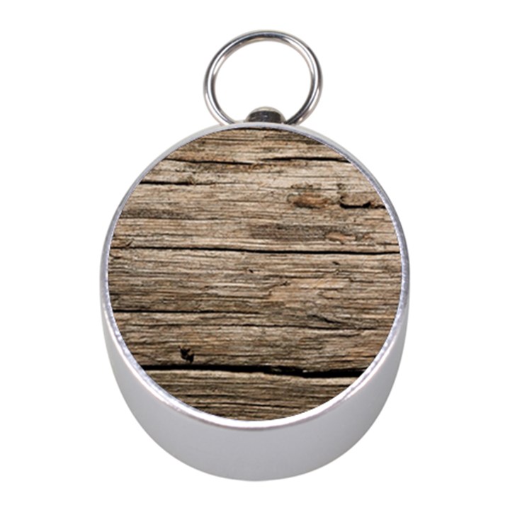 WEATHERED WOOD Mini Silver Compasses