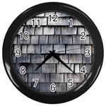 WEATHERED SHINGLE Wall Clocks (Black)