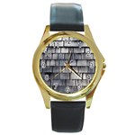 WEATHERED SHINGLE Round Gold Metal Watches