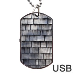 Weathered Shingle Dog Tag Usb Flash (two Sides) 