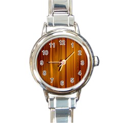 Shiny Striated Panel Round Italian Charm Watches by trendistuff