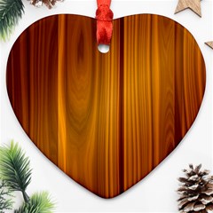 Shiny Striated Panel Heart Ornament (2 Sides)