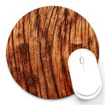 OLD BROWN WEATHERED WOOD Round Mousepads Front