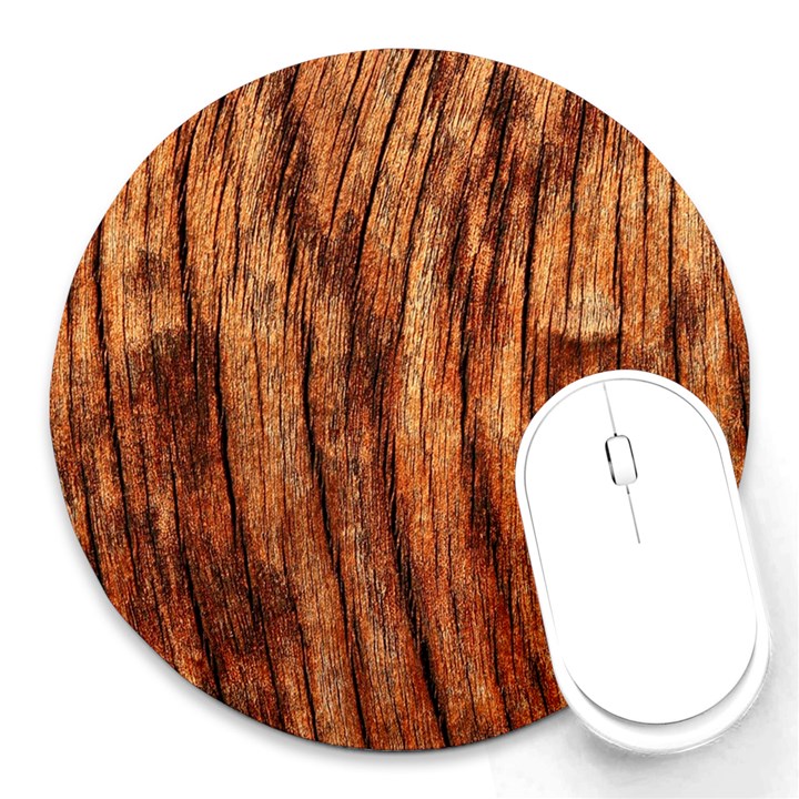 OLD BROWN WEATHERED WOOD Round Mousepads