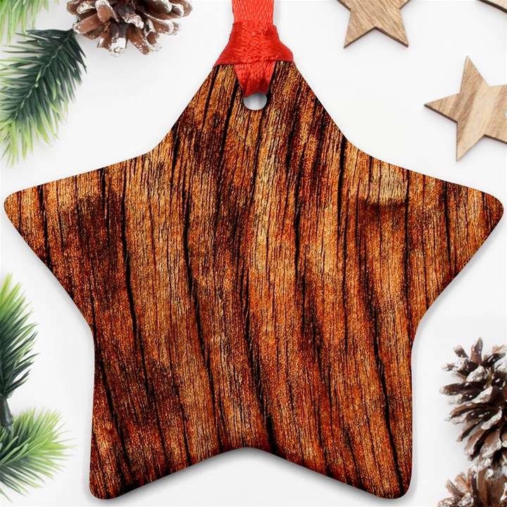 OLD BROWN WEATHERED WOOD Ornament (Star) 