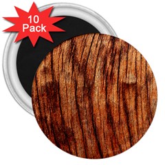 Old Brown Weathered Wood 3  Magnets (10 Pack) 