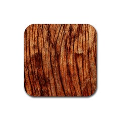 Old Brown Weathered Wood Rubber Coaster (square)  by trendistuff