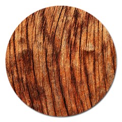 Old Brown Weathered Wood Magnet 5  (round)