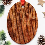 OLD BROWN WEATHERED WOOD Oval Ornament (Two Sides) Front