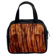 Old Brown Weathered Wood Classic Handbags (2 Sides) by trendistuff