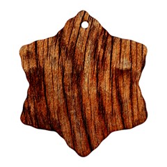 Old Brown Weathered Wood Ornament (snowflake)  by trendistuff