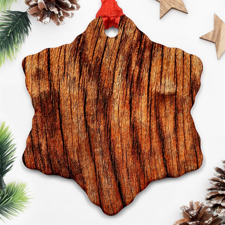 OLD BROWN WEATHERED WOOD Ornament (Snowflake) 