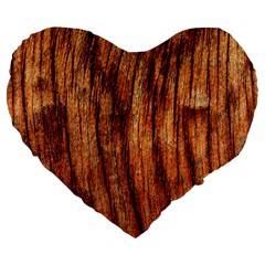 Old Brown Weathered Wood Large 19  Premium Heart Shape Cushions