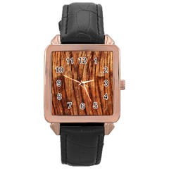 Old Brown Weathered Wood Rose Gold Watches