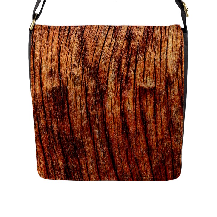 OLD BROWN WEATHERED WOOD Flap Messenger Bag (L) 