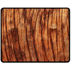 Old Brown Weathered Wood Double Sided Fleece Blanket (medium) 