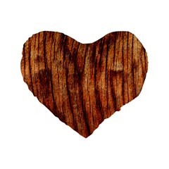 Old Brown Weathered Wood Standard 16  Premium Flano Heart Shape Cushions