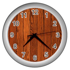 Oak Planks Wall Clocks (silver)  by trendistuff