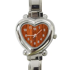 Oak Planks Heart Italian Charm Watch